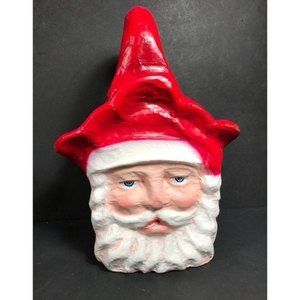 Vintage Paper Mache Santa basket Christmas decoration/card holder/flower planter